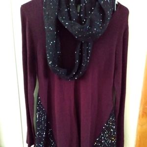 Style and Co sweater . Very cute . Size small includes a matchng scarf .